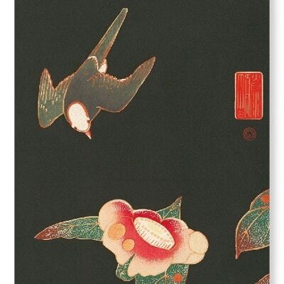 Rondine e camelia C.1900 Stampa artistica giapponese