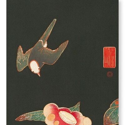 SCHWALBE UND KAMELIE C.1900 Japanischer Kunstdruck