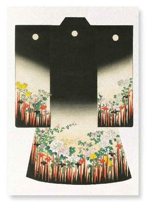 KIMONO OF FLORAL GARDEN 1899  Japanese Art Print