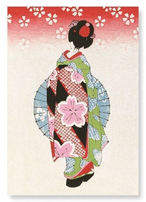 MAIKO WITH PARASOL C.1920  Japanese Art Print