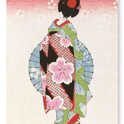 MAIKO CON PARASOL C.1920 Japonés Lámina artística