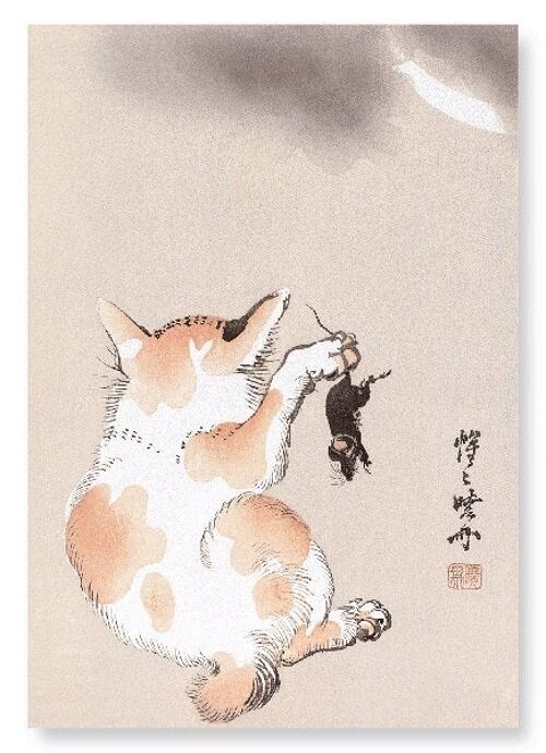 CAT WITH MOUSE C.1870  Japanese Art Print