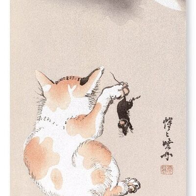 CAT WITH MOUSE C.1870  Japanese Art Print