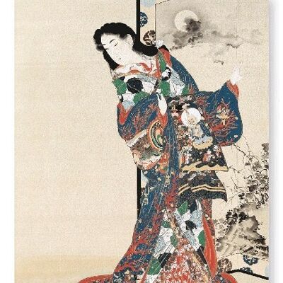 BEAUTY BEFORE A SCREEN C.1851-89  Japanese Art Print