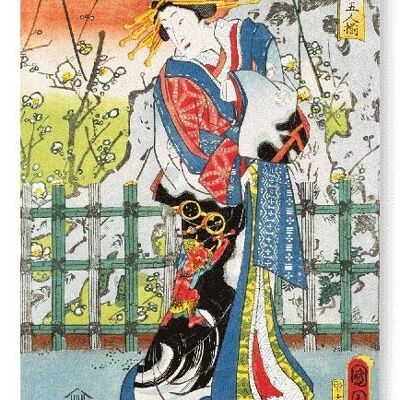 CORTESANA DE PIE 1863 Japonés Lámina artística