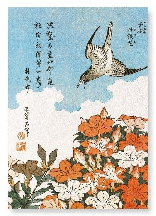 CUCKOO WITH AZELIA FLOWERS C.1834  Japanese Art Print