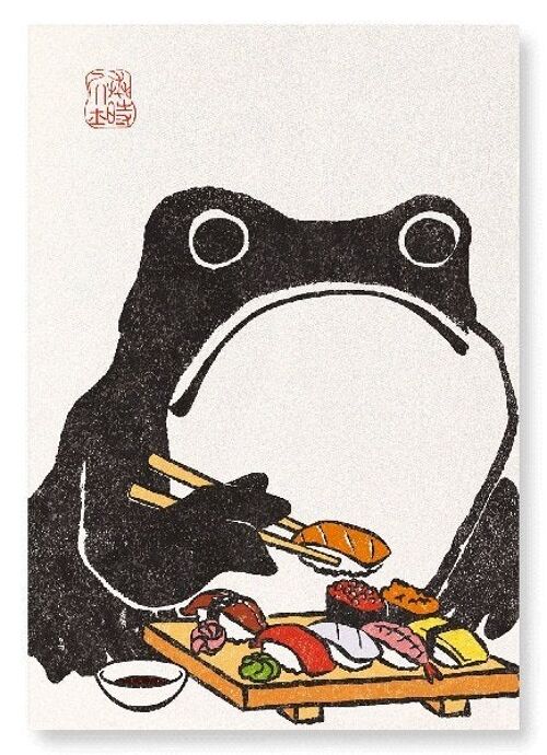 SUSHI FROG Japanese Art Print