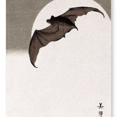 BAT EN LUNA LLENA C.1910 Japonés Lámina artística