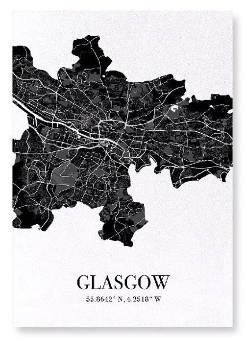 GLASGOW CUTOUT (DARK): Art Print