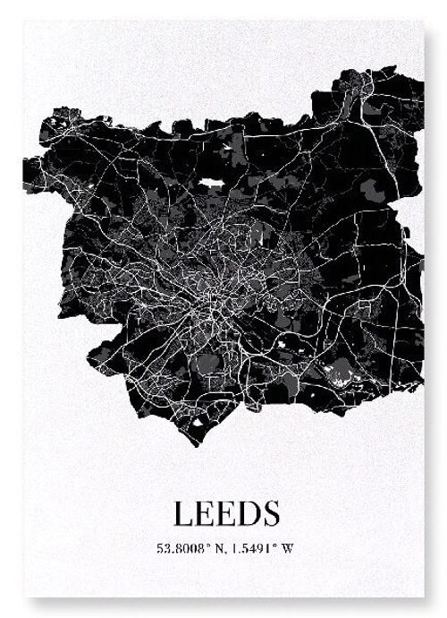 LEEDS CUTOUT (DARK): Art Print