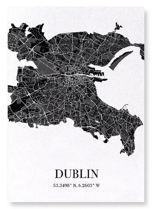 DUBLIN CUTOUT (DARK): Art Print