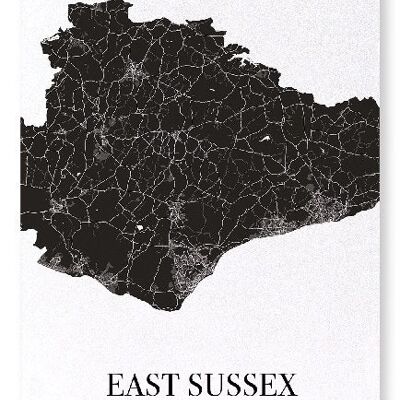 EAST SUSSEX CUTOUT (DARK): Art Print