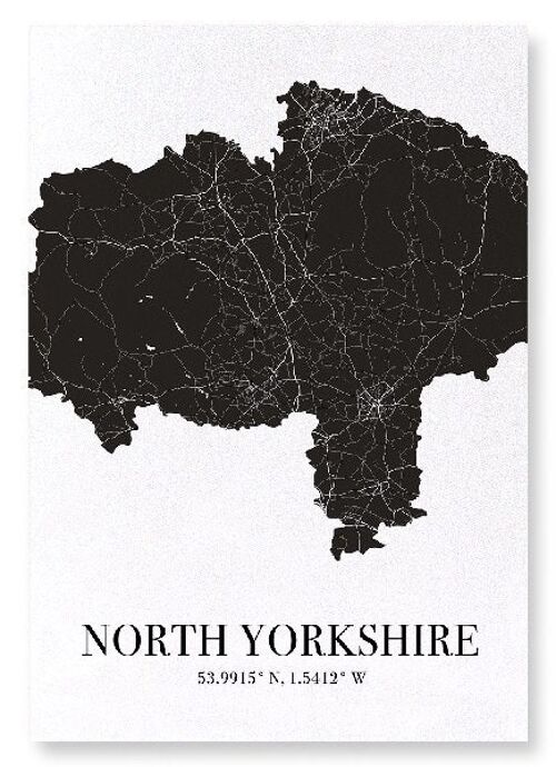 NORTH YORKSHIRE CUTOUT (DARK): Art Print