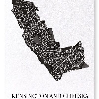 KENSINGTON UND CHELSEA AUSSCHNITT (DUNKEL): Kunstdruck