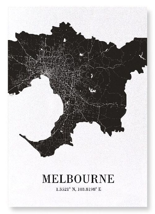 MELBOURNE CUTOUT (DARK): Art Print