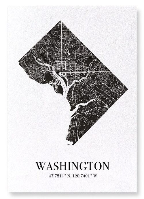 WASHINGTON CUTOUT (DARK): Art Print
