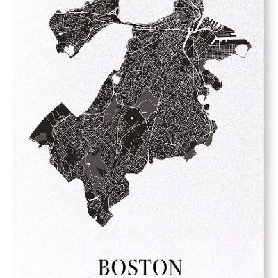 BOSTON CUTOUT (DARK): Art Print