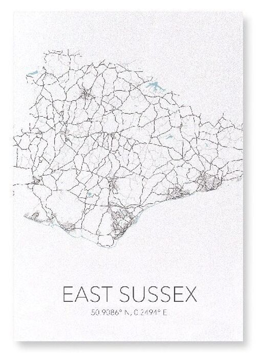 EAST SUSSEX CUTOUT (LIGHT): Art Print