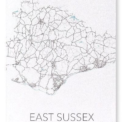 EAST SUSSEX CUTOUT (LIGHT): Art Print