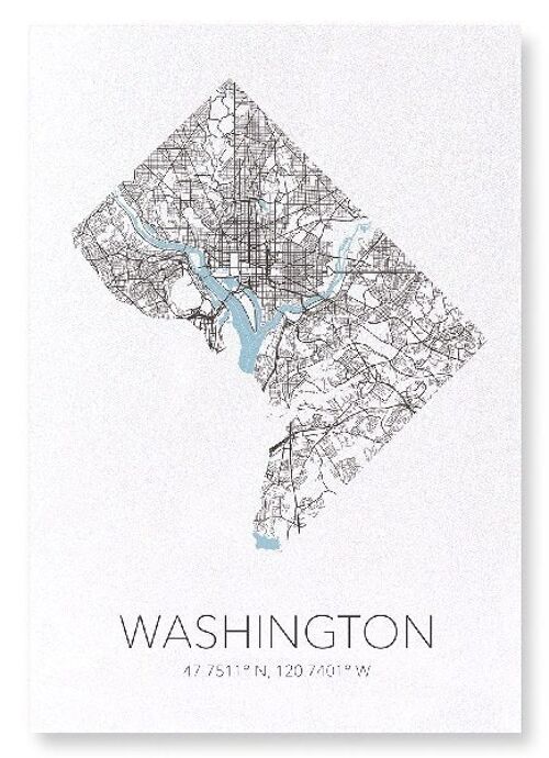 WASHINGTON CUTOUT (LIGHT): Art Print