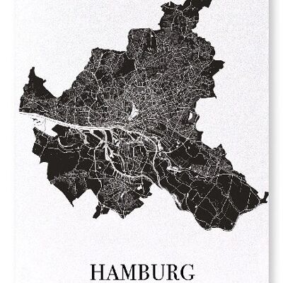 HAMBURG CUTOUT (DARK): Art Print