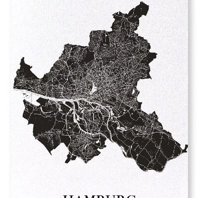 HAMBURG CUTOUT (DARK): Art Print