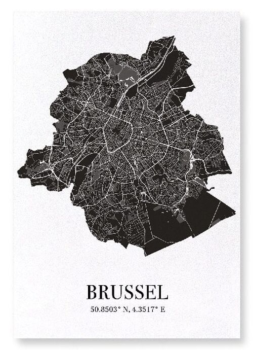 BRUSSELS CUTOUT (DARK): Art Print