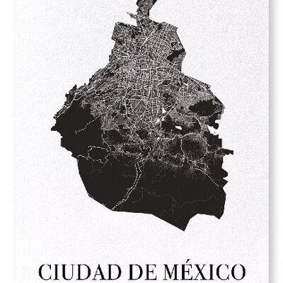 MEXIKO-STADT AUSSCHNITT (DUNKEL): Kunstdruck