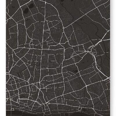 HACKNEY FULL MAP (DARK): Art Print
