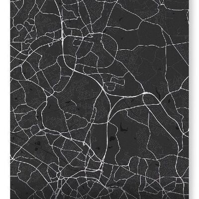 BIRMINGHAM FULL MAP (DARK): Art Print