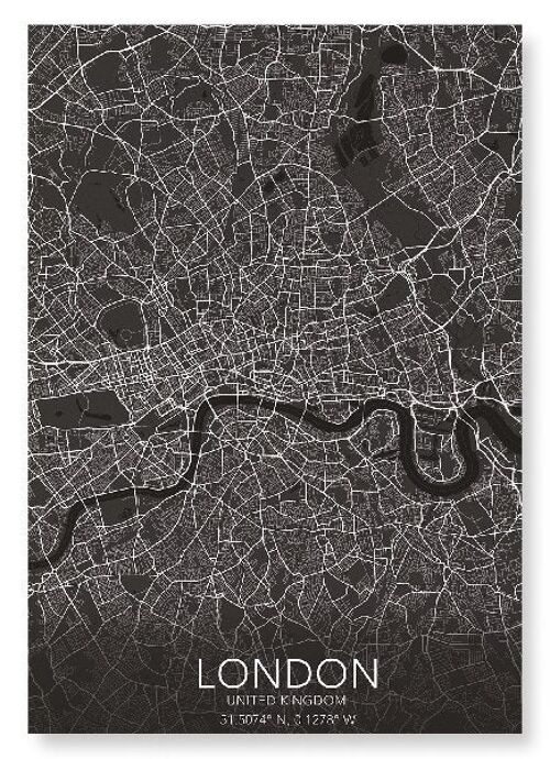 LONDON FULL MAP (DARK): Art Print