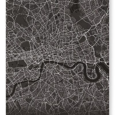 MAPA COMPLETO DE LONDRES (OSCURO): Lámina artística