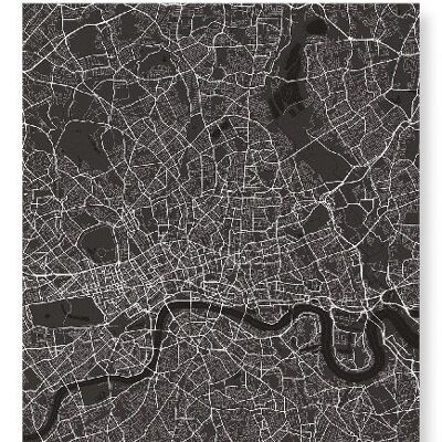 LONDON FULL MAP (DARK): Art Print