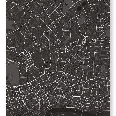 ISLINGTON FULL MAP (DARK): Art Print