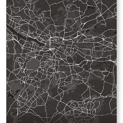 GLASGOW FULL MAP (DARK): Art Print