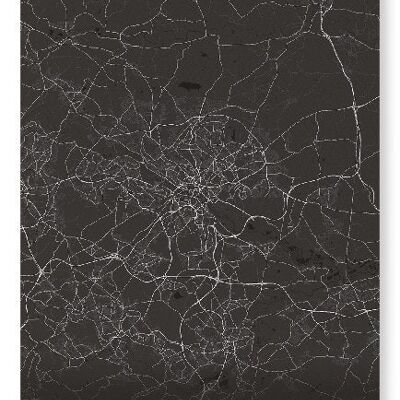 LEEDS MAPPA COMPLETA (SCURO): Stampa artistica