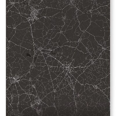 CAMBRIDGE FULL MAP (DARK): Art Print