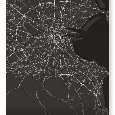 DUBLIN FULL MAP (DARK): Art Print