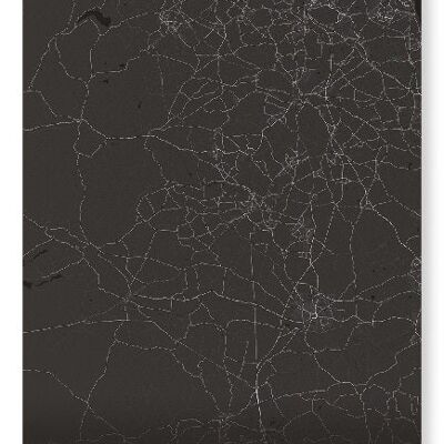 DURHAM FULL MAP (DARK): Art Print