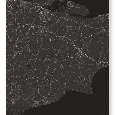 KENT MAPPA COMPLETA (SCURO): Stampa artistica