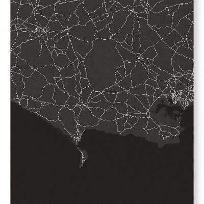 DORSET FULL MAP (DARK): Art Print
