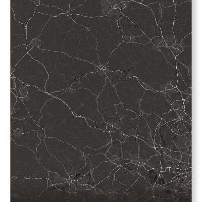 BUCKINGHAMSHIRE FULL MAP (DARK): Art Print