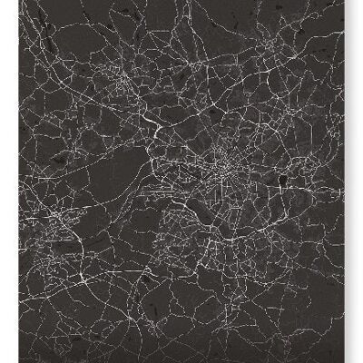 MANCHESTER FULL MAP (DARK): Art Print