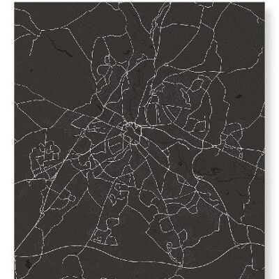 DERBY FULL MAP (DARK): Art Print