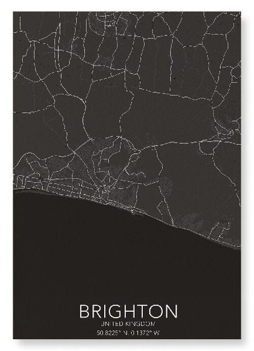 BRIGHTON FULL MAP (DARK): Art Print