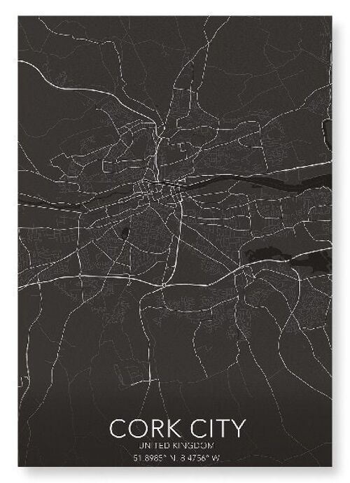 CORK CITY  FULL MAP (DARK): NO.1 Art Print