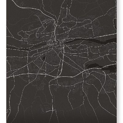 MAPA COMPLETO DE LA CIUDAD DE CORK (OSCURO): NO.1 Lámina artística