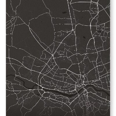 NEWCASTLE FULL MAP (DARK): Art Print