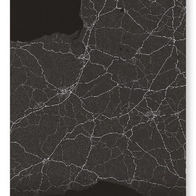 SOMERSET FULL MAP (DARK): Art Print