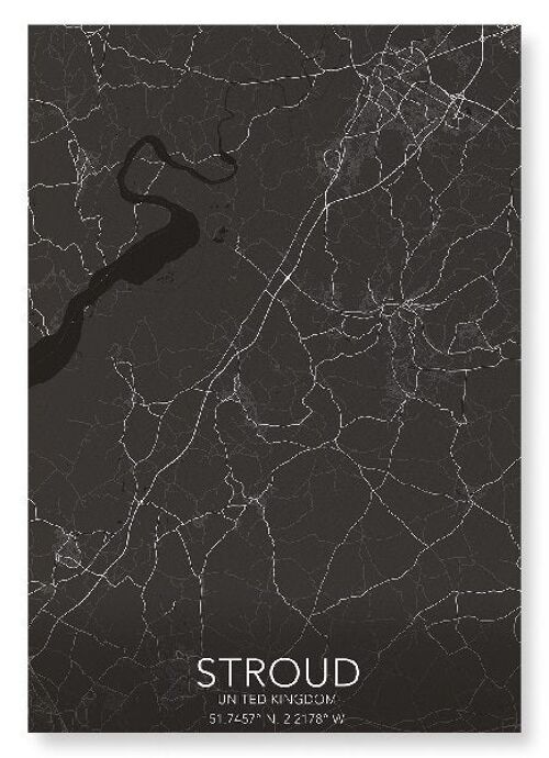 STROUD  FULL MAP (DARK): Art Print